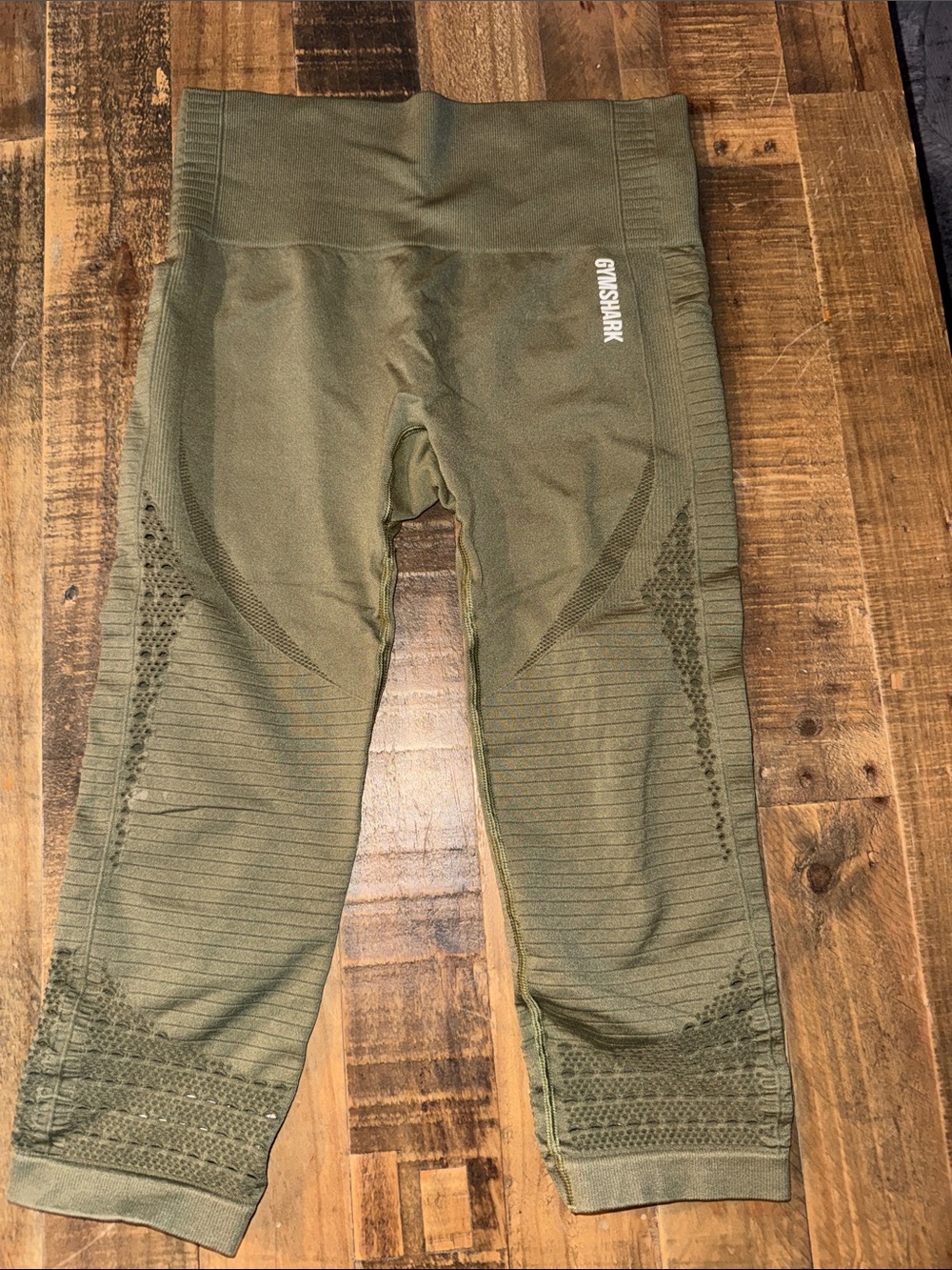 Gymshark Crop Olive Green Seamless Cropped Leggings